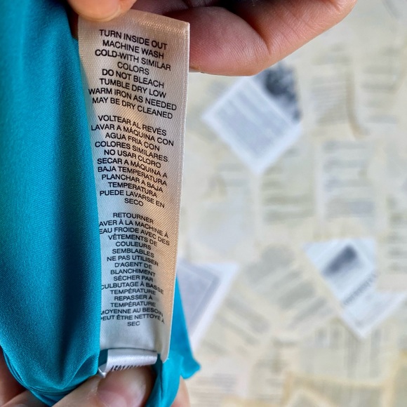 WHBM Turquoise Blue Blazer Button up Size L or 12 - Picture 6 of 8